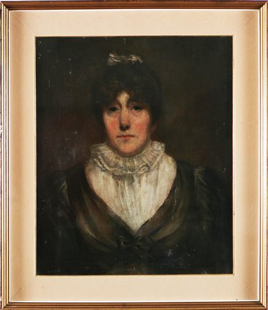 ANONIMO DEL XIX SECOLO Ritratto di donna. Olio su tela . Cm 50,00 x 60,00. ....