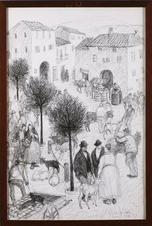 MUSITELLI GIULIO VITO (1901 - 1990) Senza titolo. 1972. Biro nera su carta....