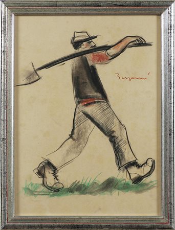 BERGOMI GIACOMO (1923 - 2003) Senza titolo. Tecnica mista su carta. Cm 31,00...