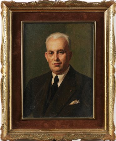GALANTI PIERO (1885 - 1973) Ritratto maschile. Olio su cartone pressato. Cm...