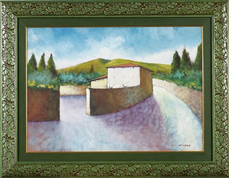 GAGLIARDI GIUSEPPE (n. 1896) Senza titolo. Olio su cartone. Cm 70,00 x 50,00....