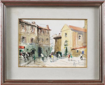 ZECCA ANTONELLO (n. 1944) Senza titolo. Acquerello su cartone. Cm 35,00 x...