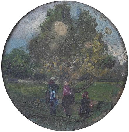 DOVERA ACHILLE (1838 - 1895) Paesaggio. olio su tavoletta. Cm 7,00. . Cornice...