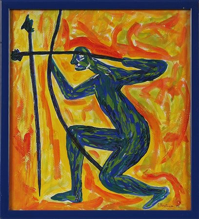 FONTANA CARLO (n. 1951) Senza titolo. 1986. Tecnica mista su carta. Cm 27,00...