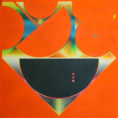 Roberto Vecchione, Rotazione di cerchi sul quadrato, 1987