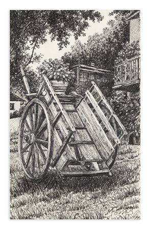 MARIO FOSSATI (1918-1999) - Serina. Vecchio carretto