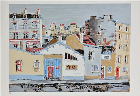 Orfeo Tamburi CASE PARIGINE litografia su carta Fabriano, cm 50x70; es. prova...