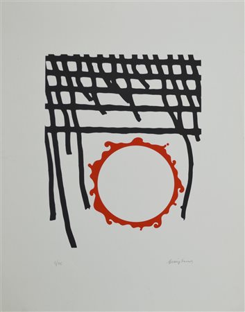 Lorenzo Piemonti COMPOSIZIONE litografia, cm 49x39; es. 8/36 firma e tiratura...