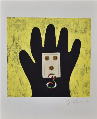 Franco Gentilini SENZA TITOLO riproduzione litografica su cartoncino, cm...