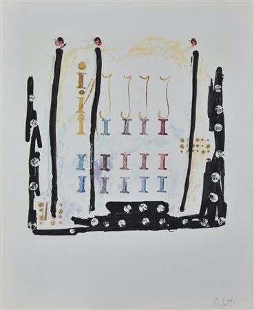 Fausto Melotti LETTERA I riproduzione fotolitografica su cartoncino, cm...