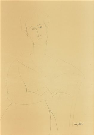 Amedeo Modigliani RITRATTO FEMMINILE litografia su carta (d'apres), cm...