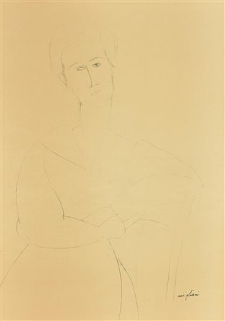 Amedeo Modigliani RITRATTO FEMMINILE litografia su carta (d'apres), cm...