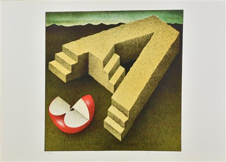 Vanni Viviani MELA CON A litografia su carta, cm 50x70; es. 19/100 firma...