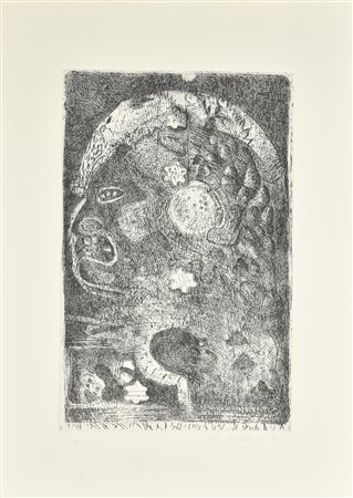 Claudio Knopfli SENZA TITOLO incisione su carta, battuta cm 50x32, su foglio...