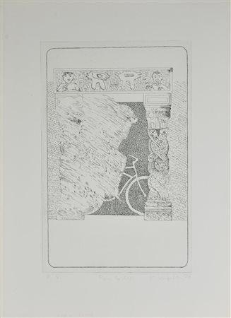 Claudio Knopfli BY-CYCLUS acquaforte su carta, cm 70x50 (lastra cm 50x32);...