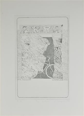 Claudio Knopfli BY-CYCLUS acquaforte su carta, cm 70x50 (lastra cm 50x32);...