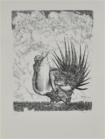 Abacuc SENZA TITOLO incisione su carta, cm 50x35 (lastra cm 31x25); es. 8/100...