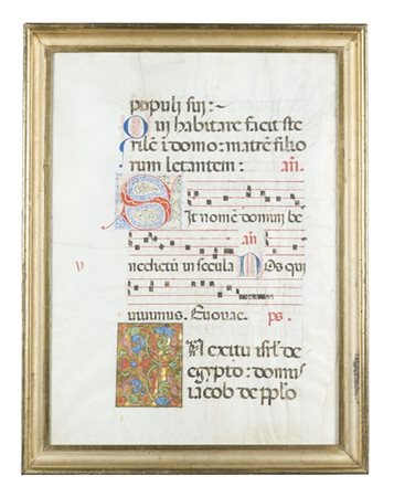 [MANOSCRITTO] - Manoscritto del XV-XVI secolo su pergamena di grande formato da
