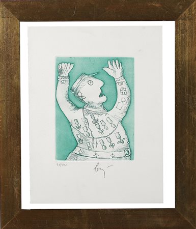 BAJ ENRICO (1924 - 2003) Senza titolo. Acquaforte. Cm 25,00 x 33,50. Tir....