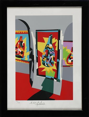 NESPOLO UGO (n. 1941) Senza titolo. Litografia. Cm 24,00 x 32,50. 120/180....