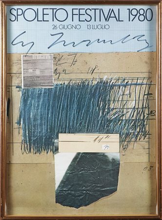 TWOMBLY CY (1928 - 2011) Spoleto festival 1980. Manifesto. Cm 60,00 x 96,00....