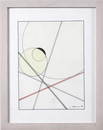 VERONESI LUIGI (1908 - 1998) Senza titolo. 1987. Acquarello su carta su tela....