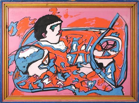 NESPOLO UGO (n. 1941) Convertibile. Tecnica mista su cartone. Cm 100,00 x...