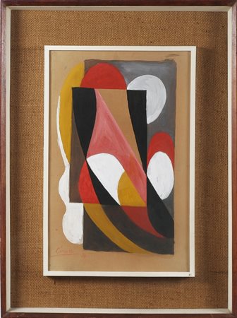 CIACELLI ARTURO (1883 - 1966) Composizione. 1954. Tecnica mista su carta su...