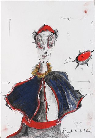 DURIEZ JEAN PIERRE (n. 1949) Projet de tableau. 2011. Tecnica mista su carta....