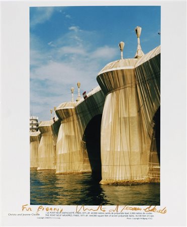 CHRISTO' (n. 1935) JEANNE-CLAUDE (1935 - 2009) The pont neuf. Fotografia. Cm...