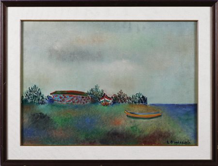 OMICCIOLI GIOVANNI (1901 - 1975) Senza titolo. Olio su tela. Cm 70,00 x...