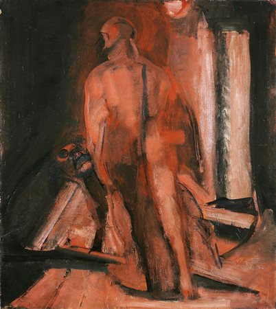 FRANCESE FRANCO (1920 - 1996) Imbarco. 1994. Olio su tela. Cm 154,00 x...