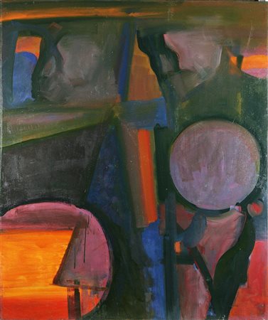 FRANCESE FRANCO (1920 - 1996) Tramonto in città. 1994. Olio su tela. Cm...