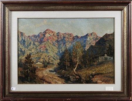 TOGNI EDOARDO (1884 - 1962) Corna Blacca. Olio su cartone. Cm 73,00 x 50,50....