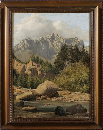 LEIDI PIETRO (1892 - 1930) Paesaggio camuno con la Concarena sullo sfondo....