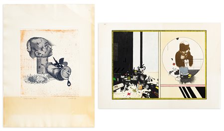 AUTORI VARI (FERRONI E GUERRESCHI) - Lotto unico composto da 2 opere grafiche