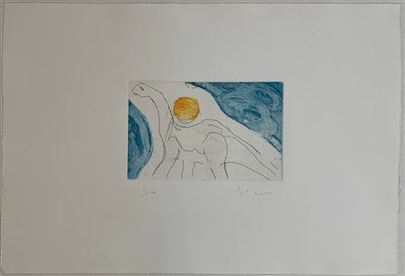 Mario Schifano "Estinto" 1983
acquaforte e acquatinta a colori
(lastra cm 13x20;