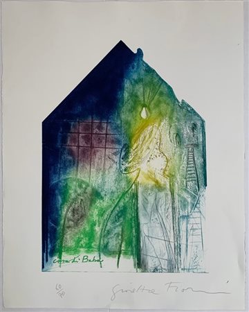 Giosetta Fioroni "Casa di Baba" 
acquaforte e acquatinta a colori
(lastra cm 58x