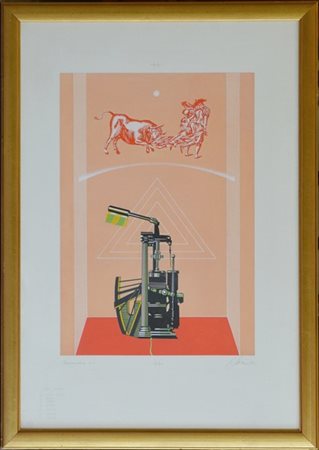 Sergio Sarri "Tauromachia n. 1" 1983
acrilico su cartoncino
cm 71,5x50
titolato,