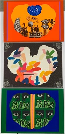 Concetto Pozzati Lotto composto da tre serigrafie a colori di soggetti diversi
m