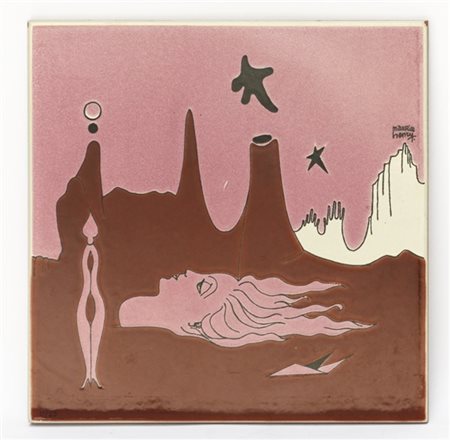 Maurice Henry Mattonella in ceramica serigrafata
cm 33x33
firmata in alto a dest