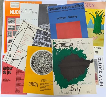 Lotto composto da dieci tra manifesti espositivi di misure diverse, tra cui Man