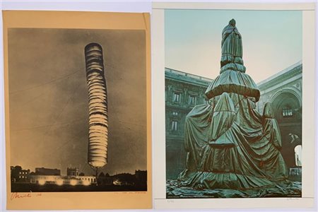 Christo Lotto composto da due manifesti raffiguranti progetti, di misure diverse