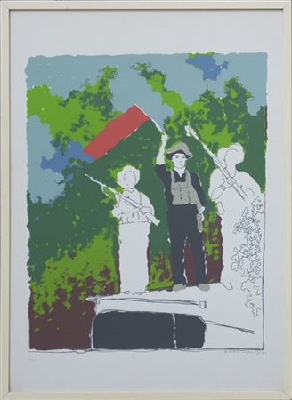 Franco Angeli "Senza titolo" 
litografia a colori
cm 69,5x70
numerata 9/90 e fir