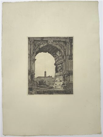 Benvenuto Disertori "L'Arco di Tito" 1918
Acquaforte e bulino, II stato
(lastra