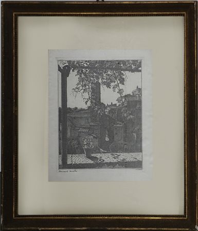 Benvenuto Disertori "Ronciglione nel Cimino. Veduta II" 1921-1922
Acquaforte e b