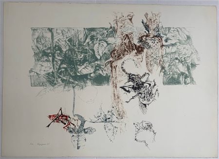 Renzo Vespignani "Senza titolo" 1965
litografia a colori - prova d'artista
cm 71