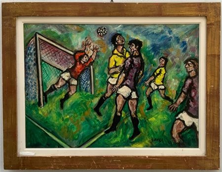 Piero Gauli "Partita di calcio" 1981
olio su tela
cm 50x70
firmato in basso a de