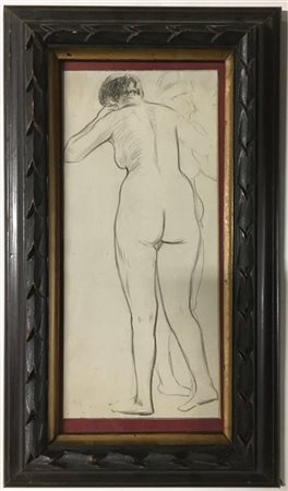 Fernand Piet (Attr.) "Nudo di schiena" 
matita su carta
cm 29x13
etichetta al re