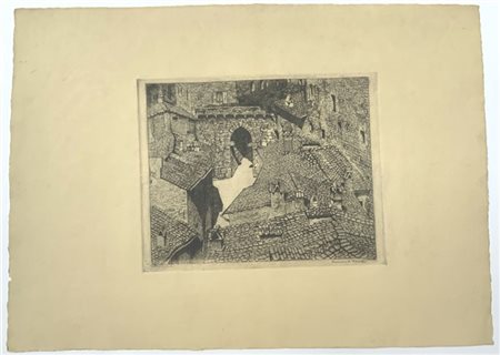 Benvenuto Disertori "Perugia. La porta dell'arco della Mandola (Mandorla)" 1912-